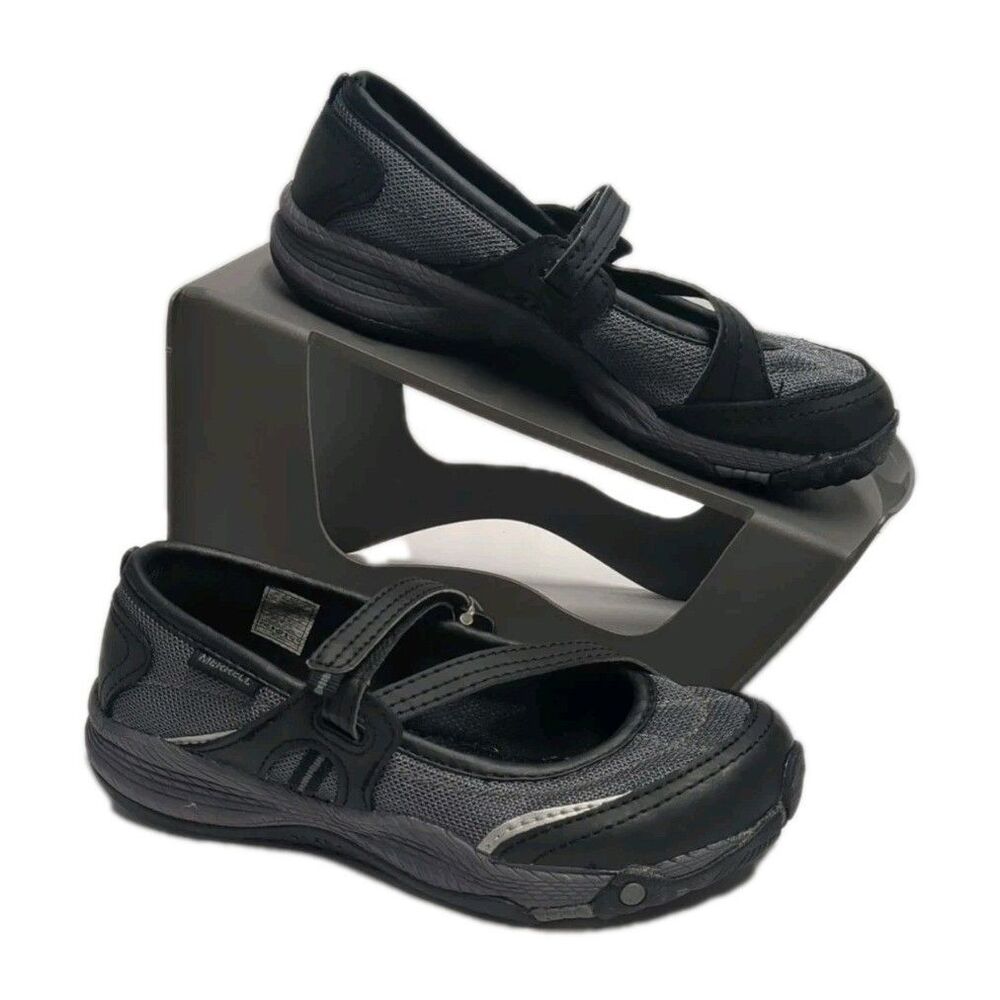 Merrell 1572606 Athletic Mary Jane Black Slip On Comfort Shoes Jr Youth Size 1